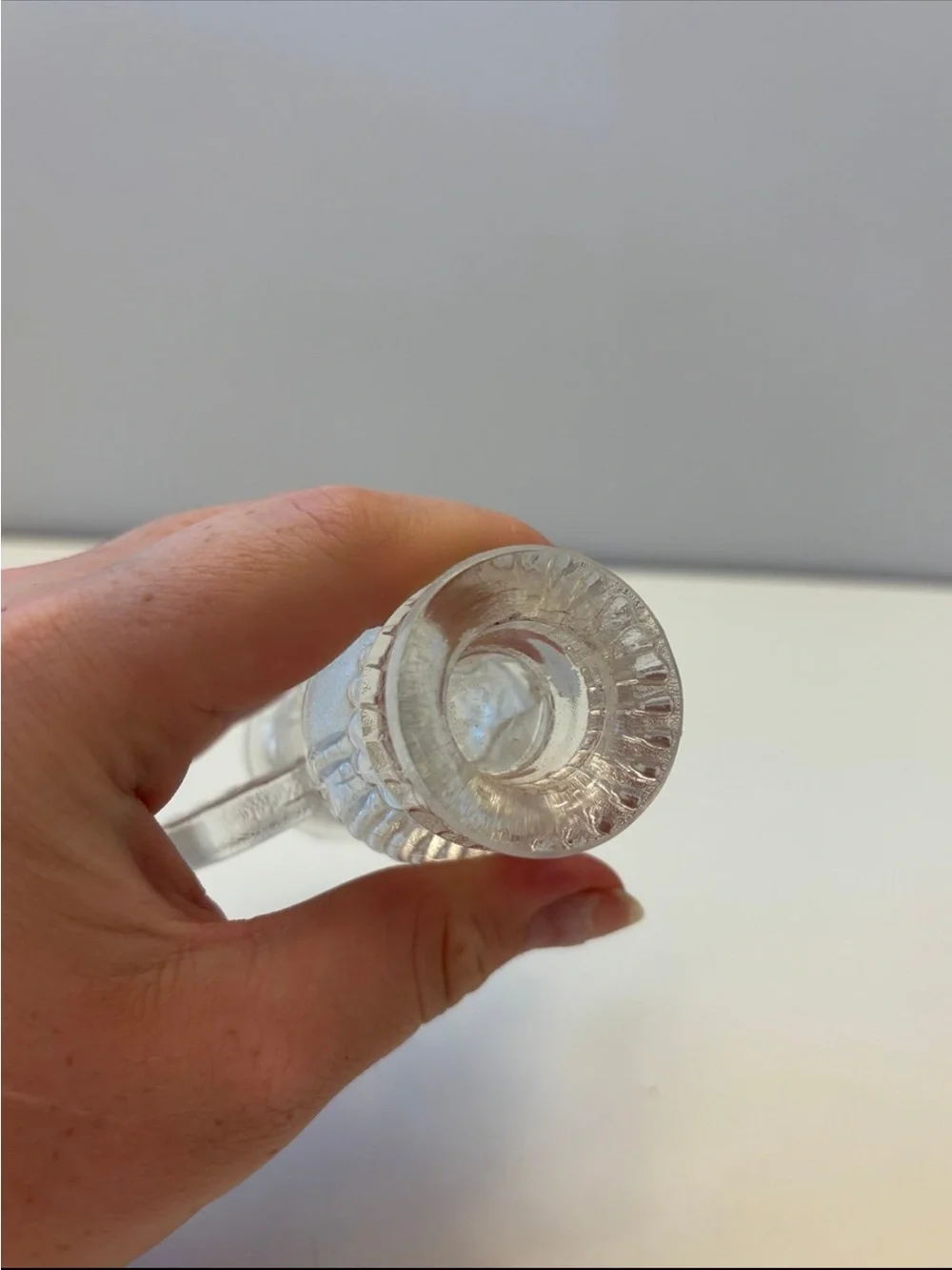 Clear Glass Angel Candle Holder
